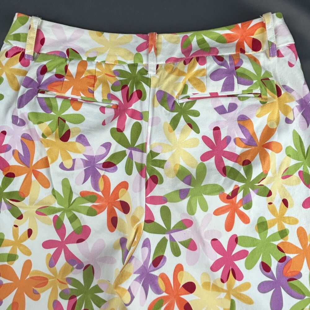 Talbots Flower Power Crazy Daisy Colorful Crop Dress Pants Size 10 - Picture 8 of 14
